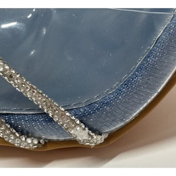 OLIVIA FERGUSON / Valentina / Blue / Open-Toe Heeled / Sandals With Rhinestone - Picture 7 of 10